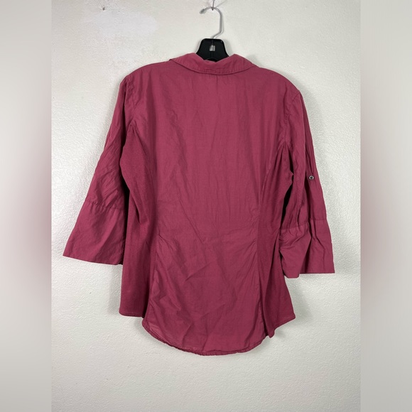 Standard James Perse Panel Button Front Top in berry size 4 Supima Cotton - Picture 2 of 7